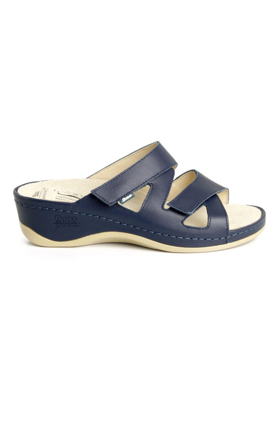 Saboti din piele naturala, Batz, Evelin, Albastru inchis, 39