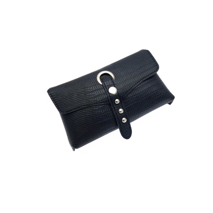 Дамска чанта Buticcochet от екологична кожа с метални апликации, тъмносиня - BRS267