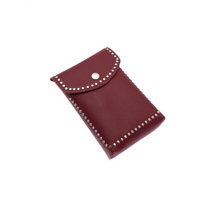 Дамска чанта Buticcochet от екологична кожа с метални апликации Червена - BRS295