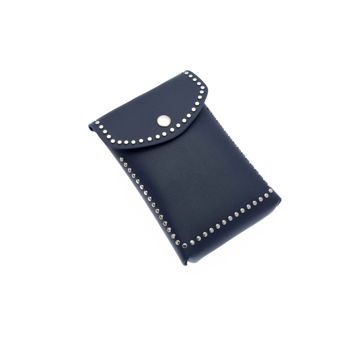 Női kézitáska, Buticcochet, ökológiai bőrből, fémes bevonatokkal, sötétkék - BRS297