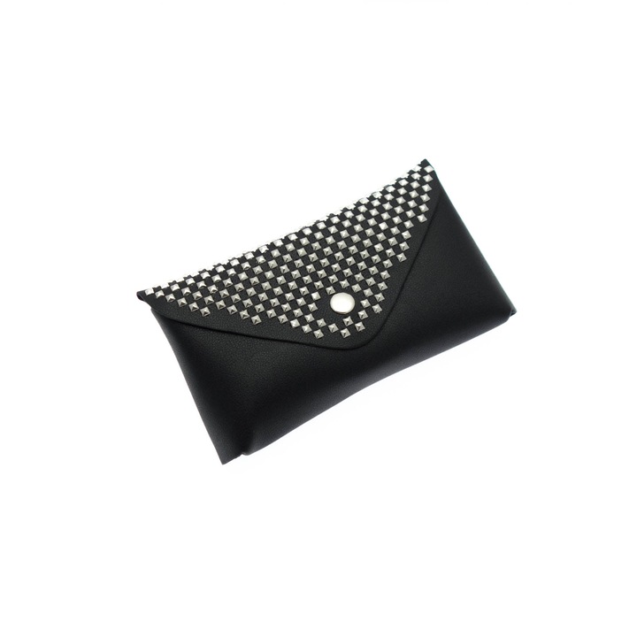 Дамска чанта Buticcochet от екологична кожа с метални апликации Черна - BRS270