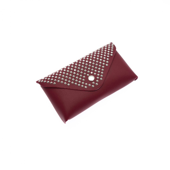 Дамска чанта Buticcochet от екологична кожа с метални апликации Червена - BRS271
