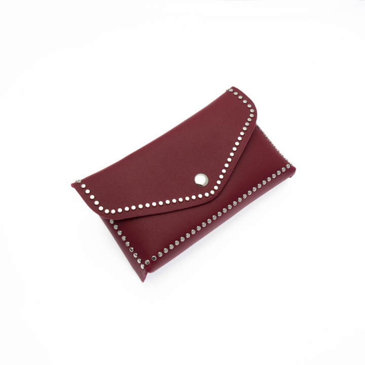 Női kézitáska, Buticcochet, ökológiai bőrből, fémes részletekkel, piros - BRS283