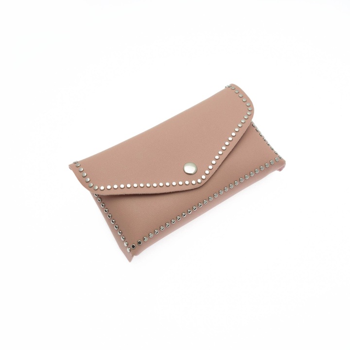 Női kézitáska, Buticcochet, ökológiai bőrből, fémes részletekkel, rózsaszín - BRS286