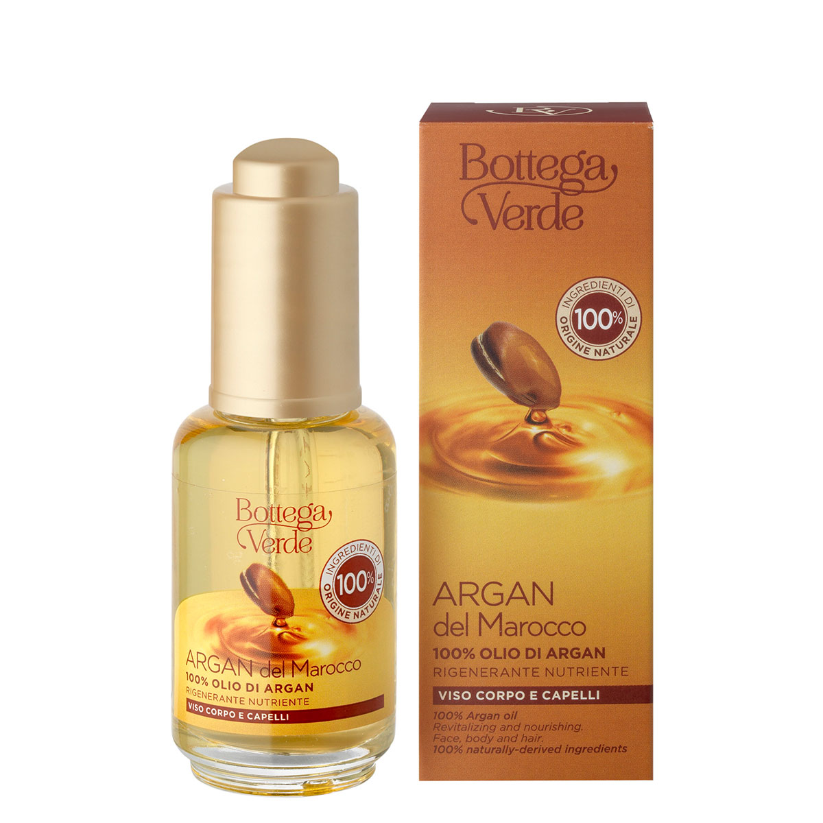 Ulei de argan 100% pentru corp, par si unghii - Argan del Marocco, 30 ML, Bottega Verde