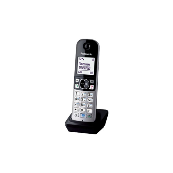 Receptor suplimentar pentru telefon fara fir, KX-TGA681FXB, Panasonic, compatibil cu seriile KX-TG6811, KX-TG6821