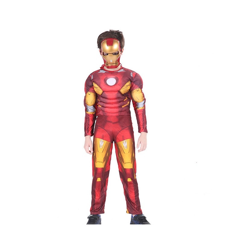 Costum baieti Iron Man cu masca, 4-5ani, Funny Party Shop