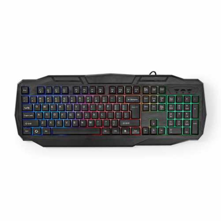 Tastatura Gaming cu fir USB 2.0 US International negru Nedis