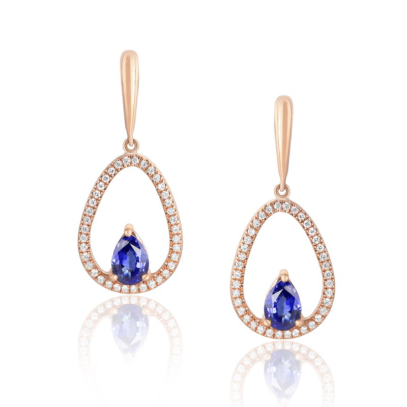 Cercei Deruvo Aur 18k Diamante, Safire E4357S-R