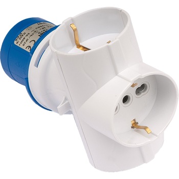 Adaptor fisa 3P industriala la 3 prize schuko Famatel Adaptor fisa 3P industriala la 3 prize schuko Famatel