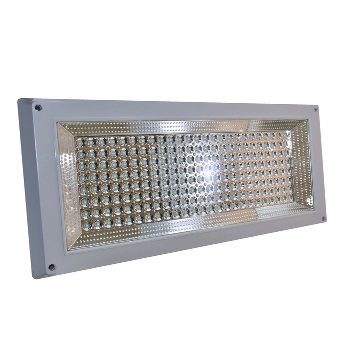 Plafoniera LED aplicata, Ecoplanet, 600x300mm, 24W, 1920LM, lumina calda 3000k, sticla transparenta, alb