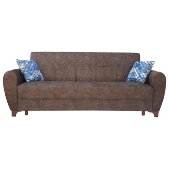 Canapea reina extensibila cu arcuri lada depozitare maro Canapea reina extensibila cu arcuri lada depozitare maro