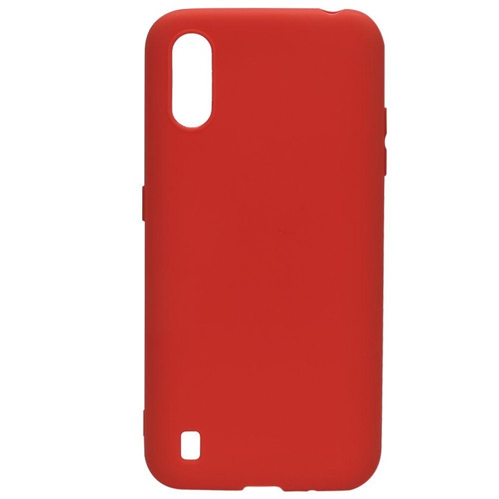Husa silicon compatibil cu SAMSUNG Galaxy A01 Matte, Antisoc, TPU Rosu