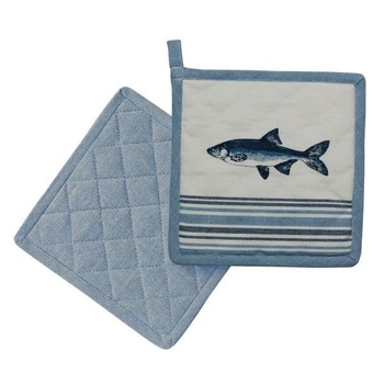 Servet oala Sea Club, bumbac, model cu peste, 20x20cm Servet oala Sea Club, bumbac, model cu peste, 20x20cm