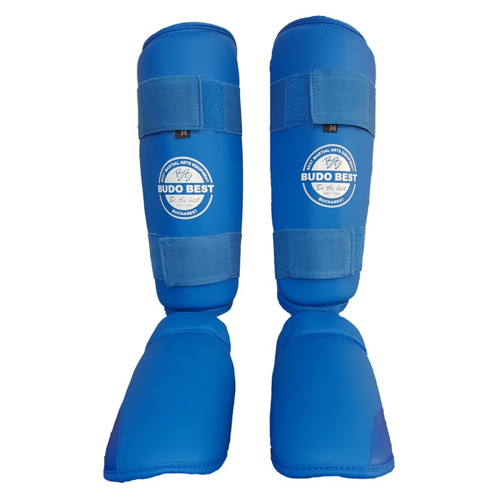 Tibiere karate Performer, Albastru, Piele ecologica, XL INTL