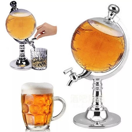 Dozator in forma de Glob Pamantesc, pentru orice tip de bauturi, 1,5 L