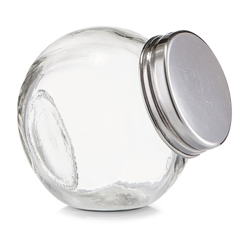Borcan transparent/argintiu,cu capac din metal,1200 ml Zeller Borcan transparent/argintiu,cu capac din metal,1200 ml Zeller