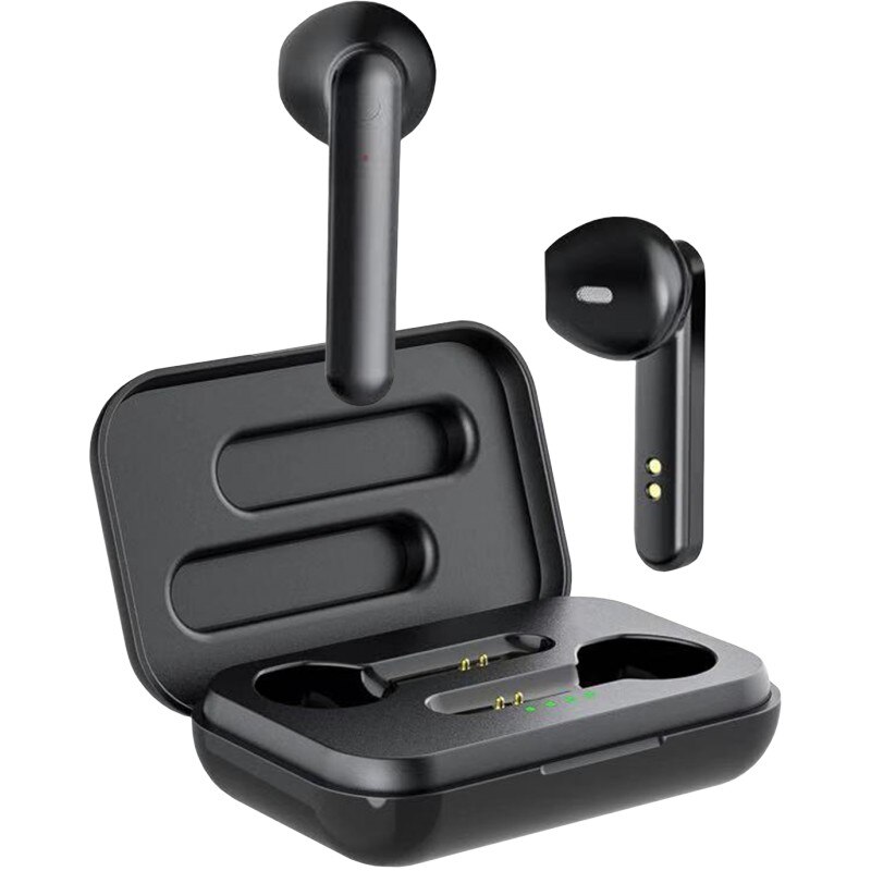 Casti handsfree bluetooth stereo true wireless, AKASHI EarBuds, 300mAh, Cutie incarcare, Negru