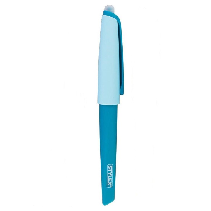 Roller gel cu functie de stergere Stylex, mina albastra 0.7 mm, corp bleu
