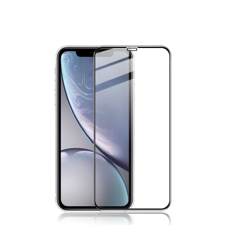 PlanetPhone védőfólia, Üveg, IPhone 11-hez, Teljes lefedés, Tökéletes tapadás, Teljes képernyős, 9D, Tokbarát