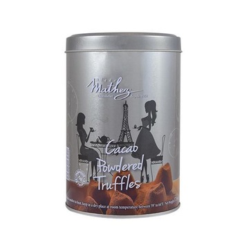 Trufe de ciocolata clasice in cutie metalica Mathez Paris 500g Trufe de ciocolata clasice in cutie metalica Mathez Paris 500g