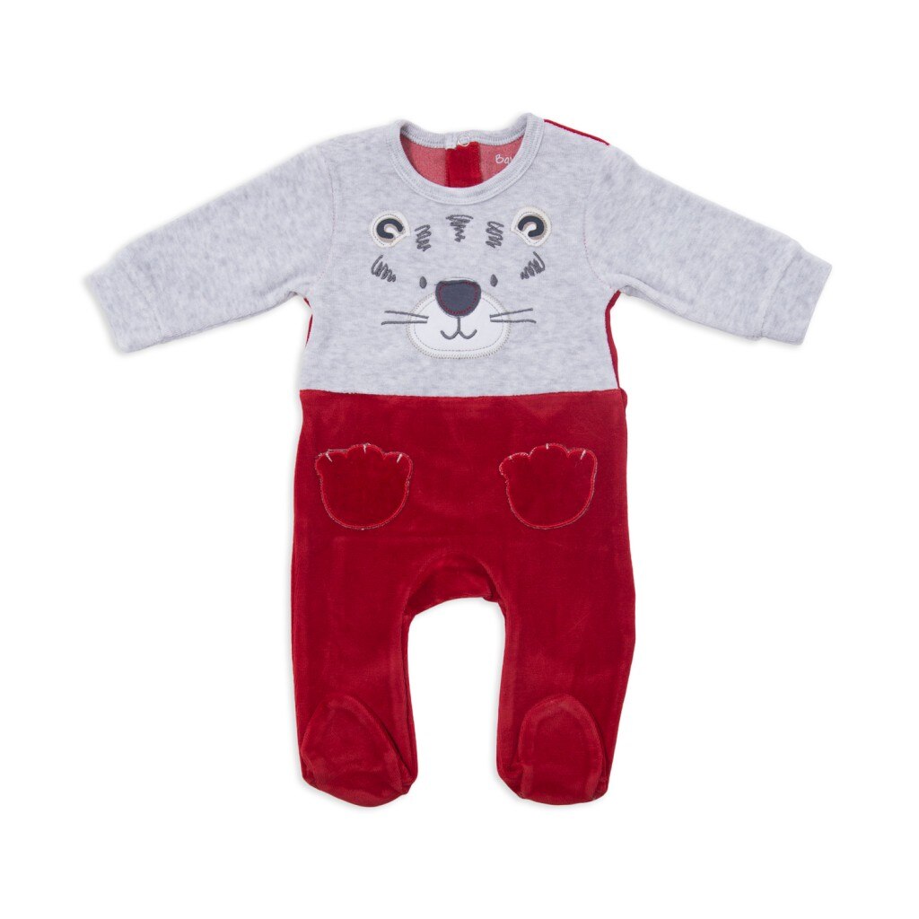 Salopeta Babybol bebe baiat catifea,ursulet, 9 luni