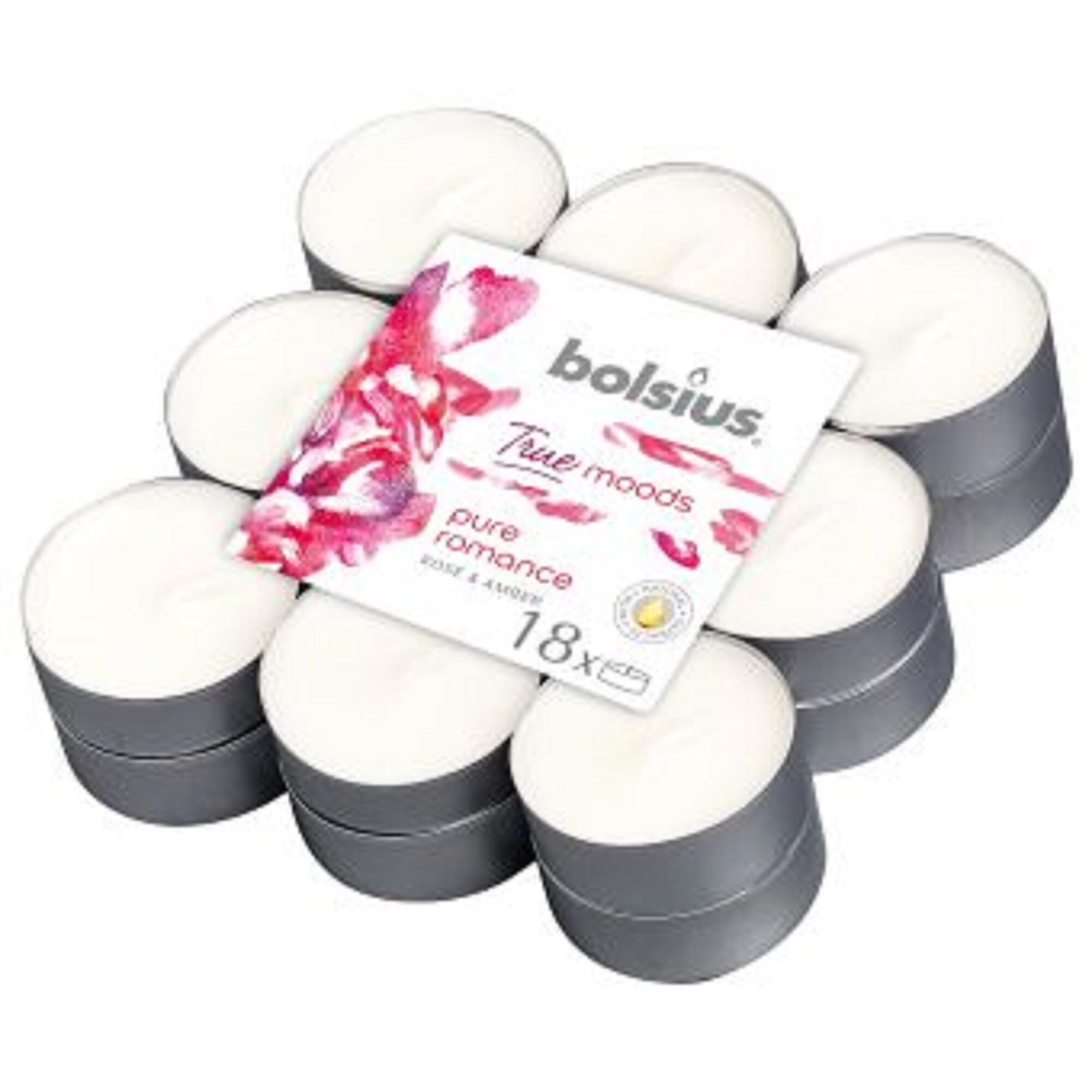 Lumanare pastila 4h 18 buc Bolsius - Pure Romance