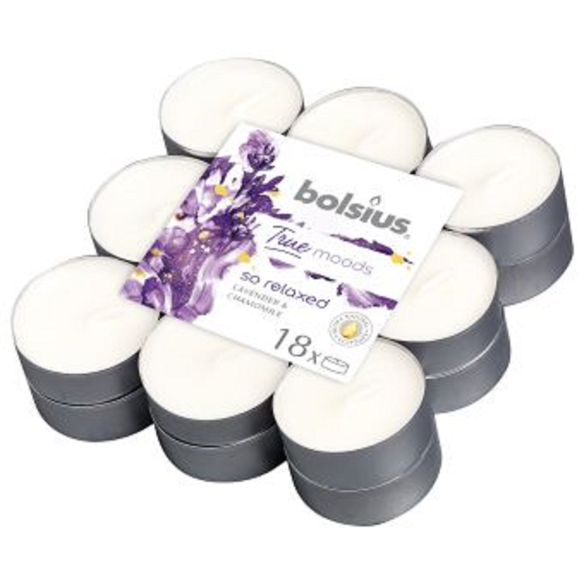Lumanare pastila 4h 18 buc/ set Bolsius - So Relaxed (Lavanda si Musetel)