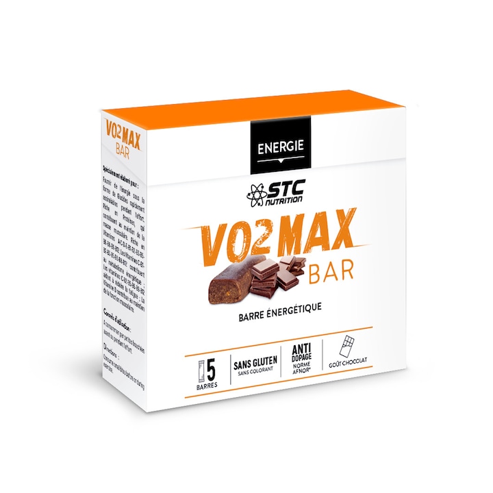 Енергиен блок V02 Max bar chocolat 45 гр., кутия с 5 блокчета, траен ефект
