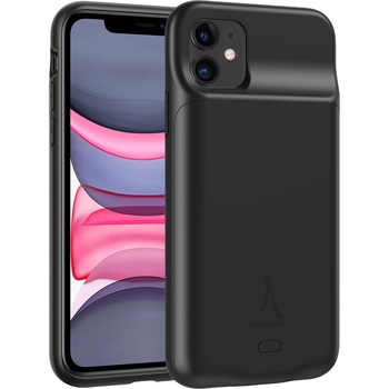Husa cu incarcare wireless cu Power Bank 4500mAh AKASHI pentru Apple iPhone 11, Negru Husa cu incarcare wireless cu Power Bank 4500mAh AKASHI pentru Apple iPhone 11, Negru
