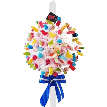 Lumanare botez colorata din jeleuri cu aroma de fructe Lumanare botez colorata din jeleuri cu aroma de fructe