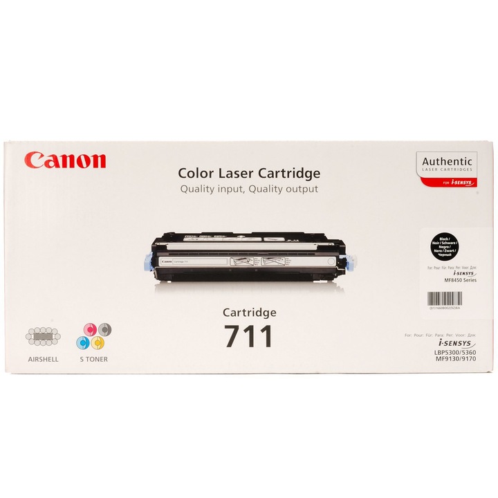 Тонер касета Canon CRG-711BK, черенцвят, оригинална, 6000 страници
