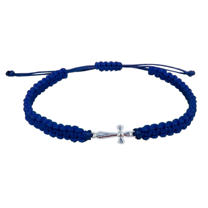 Kézzel fonott zsinór karkötő állítható ezüst kereszttel 4299060 Dras