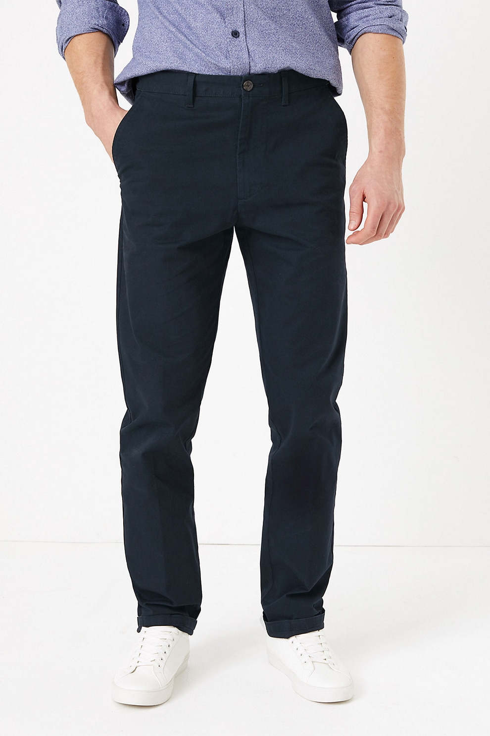 Marks & Spencer, Pantaloni chino regular fit, Bleumarin inchis