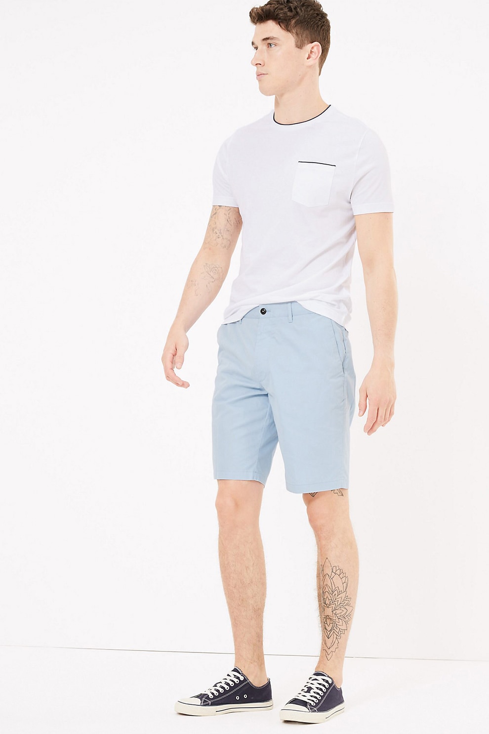 Marks & Spencer, Pantaloni scurti chino, Albastru deschis