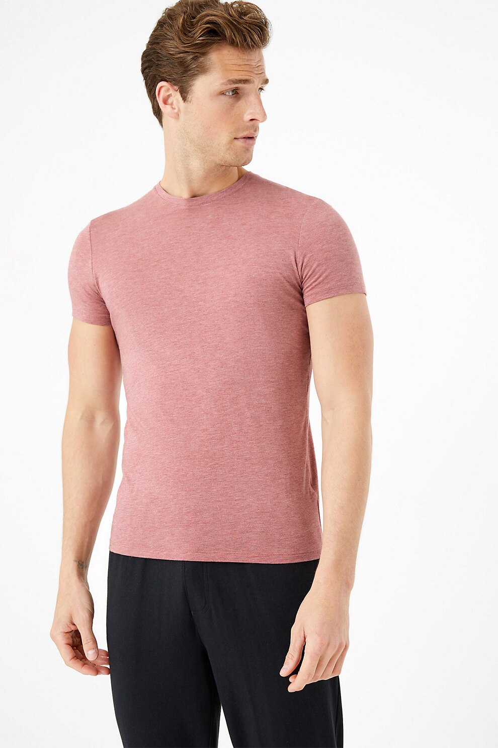 Tricou de casa, din amestec de modal,Marks & Spencer, Roz prafuit