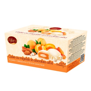 Caise cu migdale in ciocolata alba Rifero 200g Caise cu migdale in ciocolata alba Rifero 200g