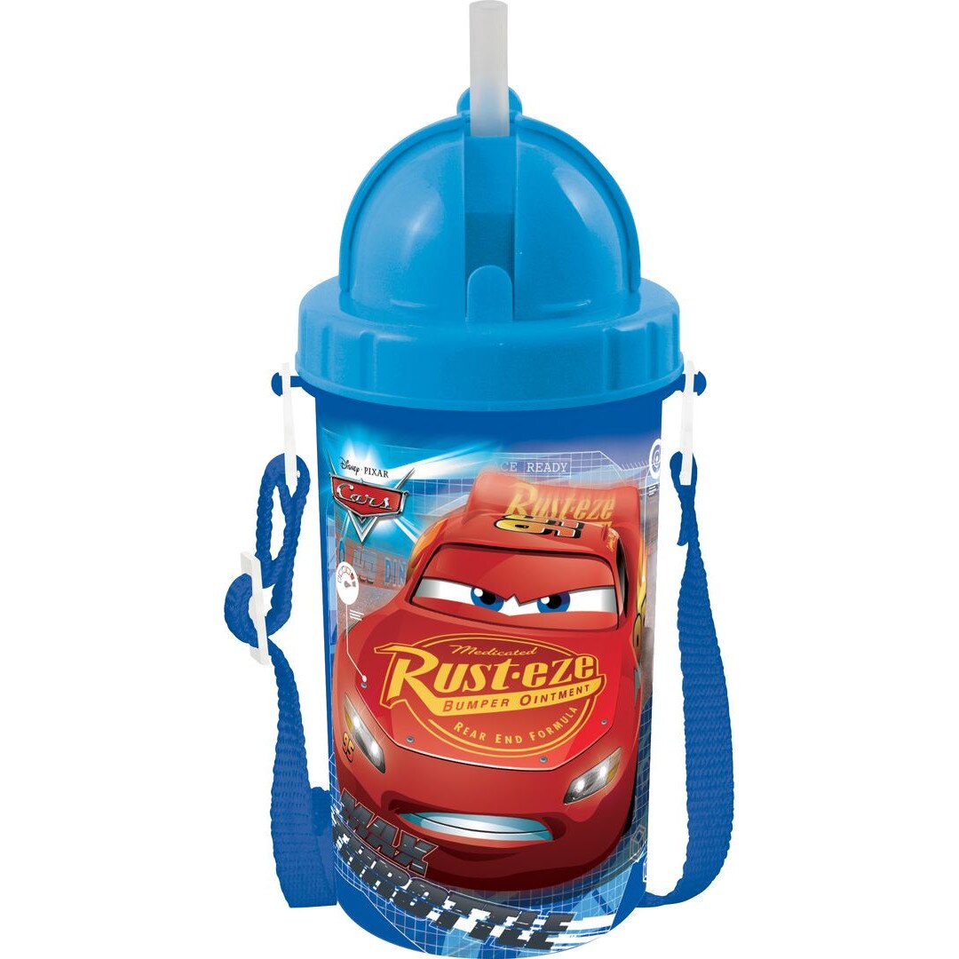 Bidon apa, Disney, Cars, cu pai, 400ml