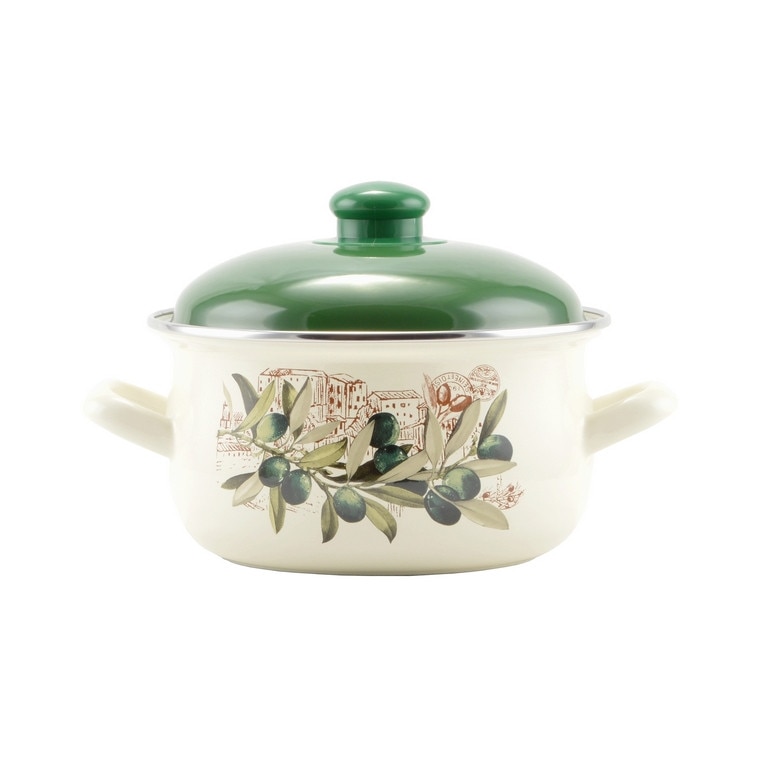 Oala emailata cu capac 16x11.5cm, 2L