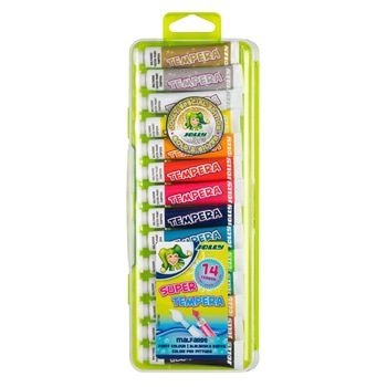 Tempera Jolly 14 culori 7.5 ml inclusiv auriu si argintiu Tempera Jolly 14 culori 7.5 ml inclusiv auriu si argintiu