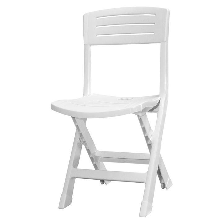 Градински пластмасов стол Mete Plastik, ONORE, сгъваем, Бял