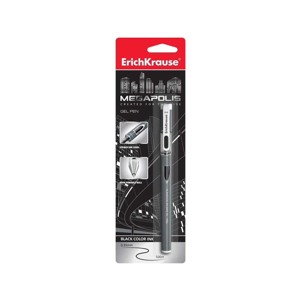 Pix cu gel 0,5 Megapolis negru