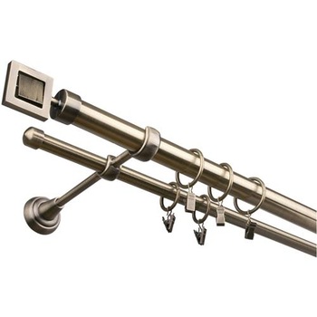 Galerie dubla pentru perdea 200 cm - metalica 25/16MM CLASSIC PATRAT AURIU 9108 Galerie dubla pentru perdea 200 cm - metalica 25/16MM CLASSIC PATRAT AURIU 9108