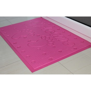 Covoras intrare, antiderapant, 60x40cm, poliester, model welcome ,culoare siclam Covoras intrare, antiderapant, 60x40cm, poliester, model welcome ,culoare siclam
