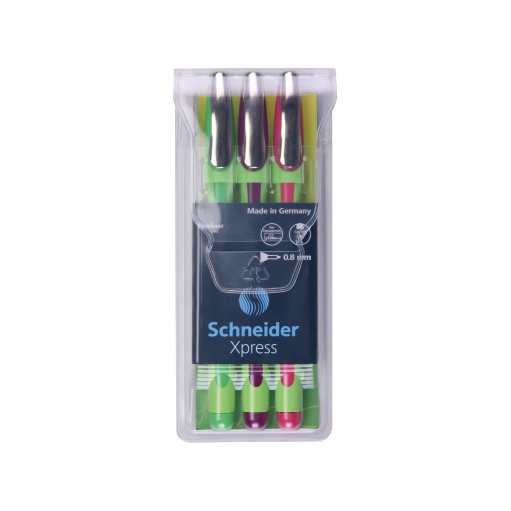 Set Fineliner Schneider Xpress Colors, 3buc / set, 0.8mm
