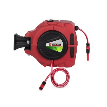 Tambur cu furtun de gradina Kreator cu prindere pe perete 20 m diam 1/2, 8 bari Tambur cu furtun de gradina Kreator cu prindere pe perete 20 m diam 1/2, 8 bari