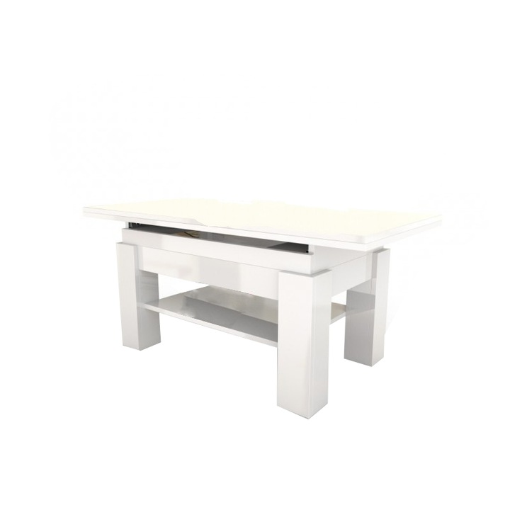 Маса за кафе Mazzoni, BRAVO, Бял, 130 x 65 см