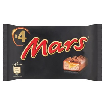 Mars ciocolata cu lapte, miez de caramel si nuga 4x45g, 180g Mars ciocolata cu lapte, miez de caramel si nuga 4x45g, 180g