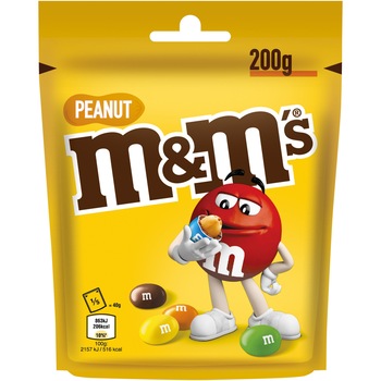 Arahide invelite in ciocolata cu lapte M&M's Peanut, 200g Arahide invelite in ciocolata cu lapte M&M's Peanut, 200g