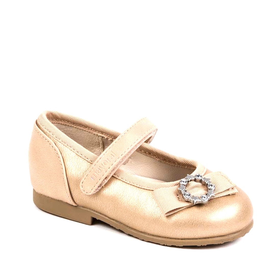 Pantofi eleganti, fetite, piele, piersica, Mayoral